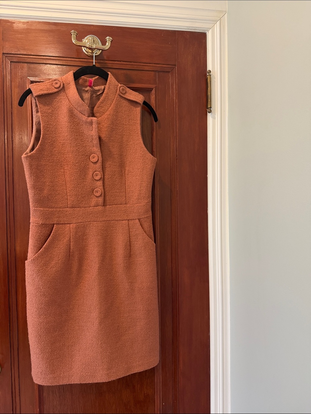 Pinkyotto Textured Sleeveless Mini Dress in Rust